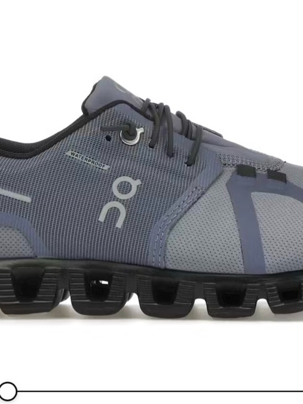 On Running Women’s Cloud Trail Sneaker in Light Blue with Black Sole